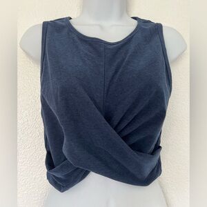 Beyond Yoga Size XL Crossover Short Cropped Muscle Tank Active Shirt Navy Blue